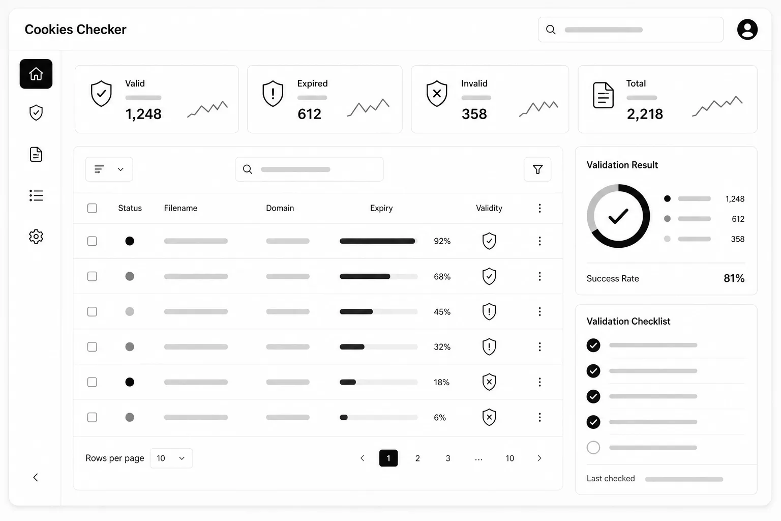 Cookies Checker profesyonel arayüz mockup'ı