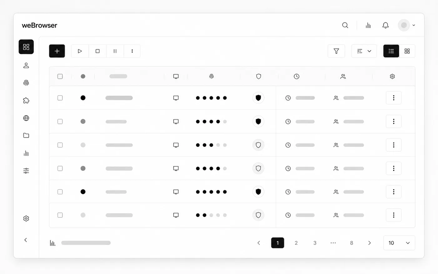 weBrowser profesyonel arayüz mockup'ı